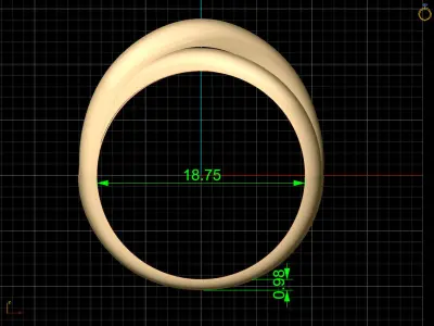 Lux ring silver gold jewelry printable 3D model 3D print model buy