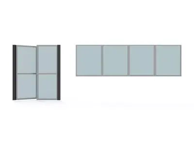 door window glass 2 3D model