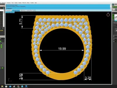 Men Square Pave Luxury Ring Jewelry Design  3421 3D print model