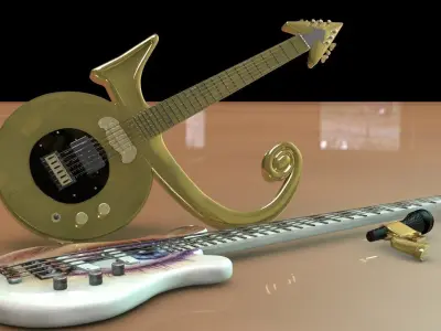 Prince Symbol Guitar and Eye Bass 3D model