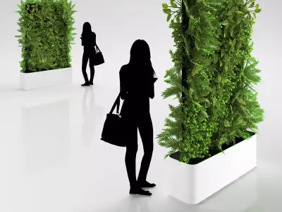 Green wall in pot 3D model