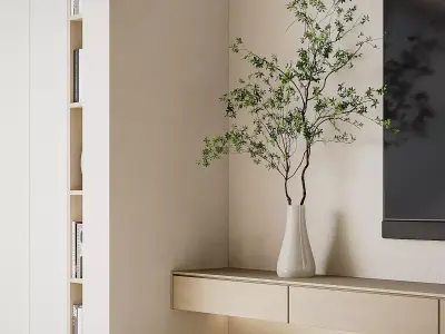 Modern living room dining room interior scenes 409 3D model