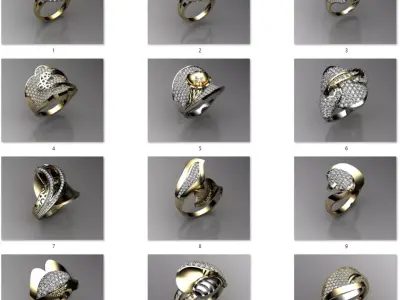 130 adet 3d ring 3D print model