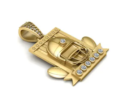 CRICKET HALMET  DAIMOND PENDANT 3D PRINTABLE MODEL  3D print model