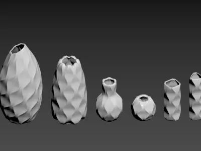 Curvy Vase Set 3D print model