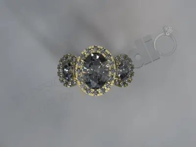 Luxury Trinity twist ring with gems 3d model 3D print model