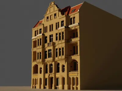 low poly building 3d model Low-poly 3D model