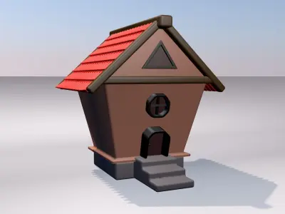 3d cartoon house Low-poly 3D model