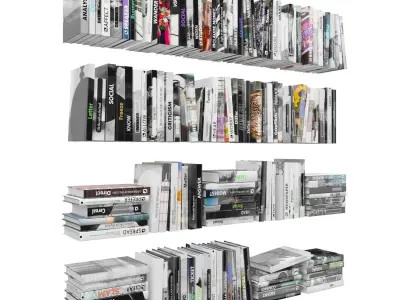 Books 150 pieces 4-6-1 Low-poly 3D model