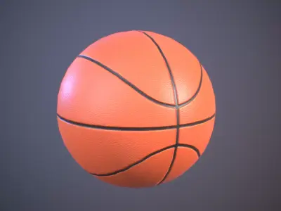Basketball game-ready low poly high poly model ball Low-poly 3D model