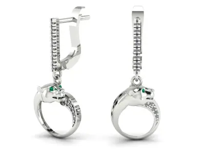Jewelry Panthere Set ring earring 3D print model