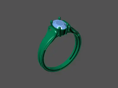 Womens Rings With Stone Ring Ready STL 3DM Models Rings women 3D print model shop