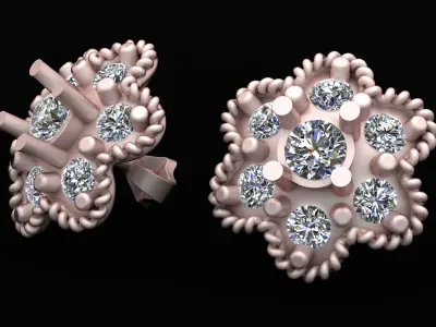 LUXURY FLOWER STYLE EARRING 3D PRINTABLE MODEL 3D print model