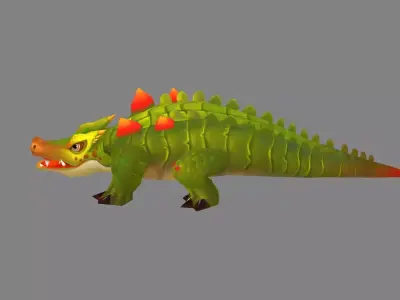 Cartoon Crocodile Low-poly 3D model order