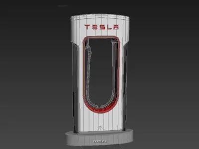 Tesla Electric Car Station 3D model
