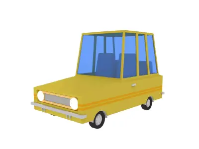 Cartoon Car  Low-poly 3D model