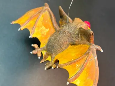 Whimsical Hanging Bat Printable Halloween Ornament STL 3D print model