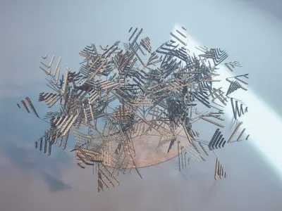 Conceptual shrub S1Cv3 Low-poly 3D model