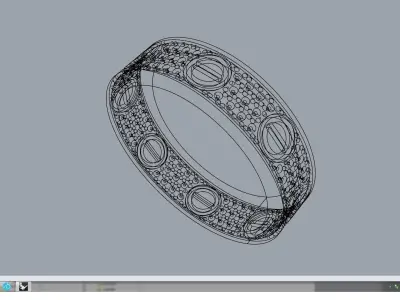 Love Paved Wedding Ring  16 9mm 3D print model