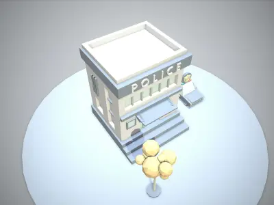 Police Station - Low Poly Assets Low-poly 3D model Low-poly 3D model