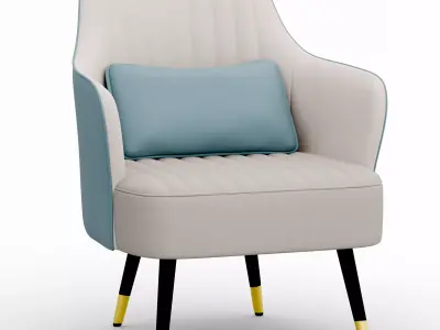 Luxury Armchair with Cushion Low-poly 3D model