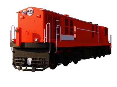 Train engine Low-poly 3D model