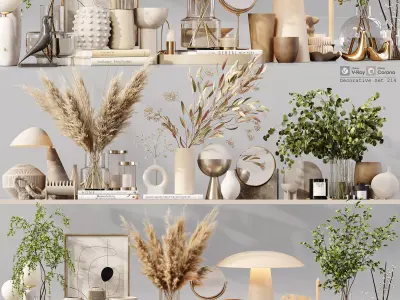 Decorative Set 214 Low-poly 3D model