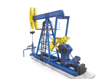 Oil Pumpjack Animated Pack 3D model