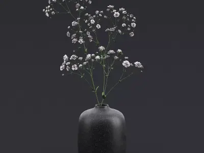 White Wild Flowers II 3D model
