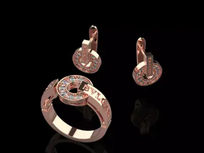 Ring and Earrings set 11311 3D print model