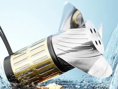 BOAT PROPELLER WITH ENGINE 3D model