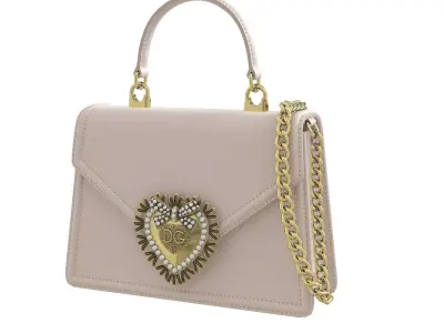 Dolce Gabbana Devotion top-handle Bag Biege Leather Low-poly 3D model