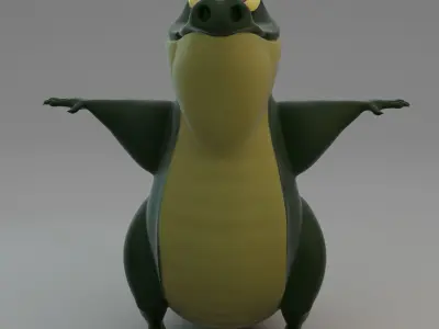 Stylized Crocodile Character 3D model
