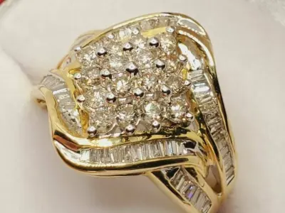 diamond baguette ring 3D print model
