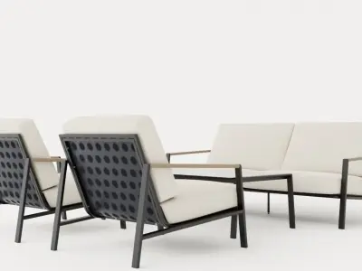 Lyra sofa set Low-poly 3D model