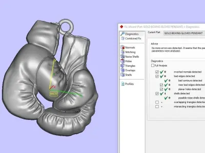 GOLD BOXING GLOVES PENDANT 3D print model