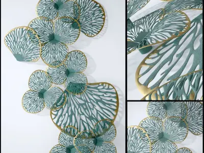 Green Leafy Wall Art 3D model