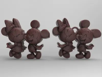 valentines day mickey minne love decor 3D print model