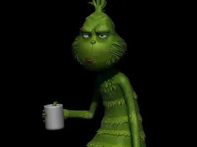 Grinchs Morning Coffee 3D print model