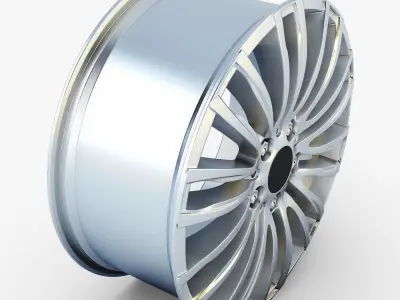 Style 345M wheel silver Mid Poly Low-poly 3D model