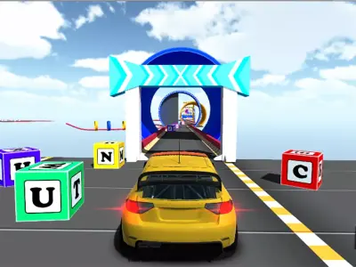 Car stunt track Low-poly 3D model