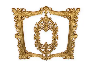 Plaster decorative frame ornament 08 3D model