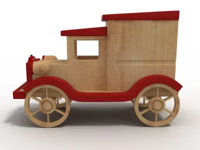 Wooden machine 3D model