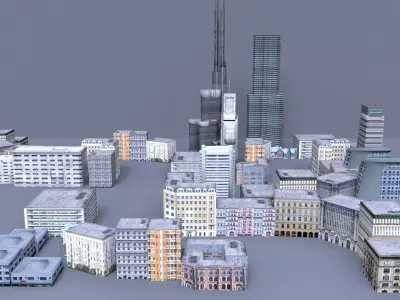 Low Poly City Free low-poly 3D model