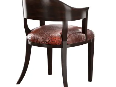 Chair B crocodile leather dining 3D model