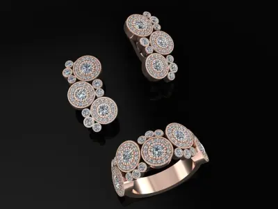 Ring and Earrings 167 3D print model