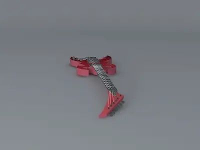 Red rock guitar Free 3D model