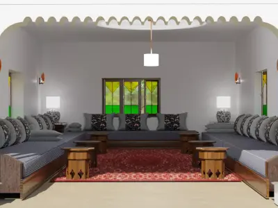 3D Moroccan living Room 3D model