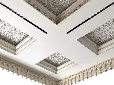 White Ceiling In Oriental Style 5x5 3D model