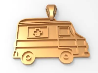 Medic Ambulance Paramedic EMT Charm Bracelet Necklace Jewelry  3D print model